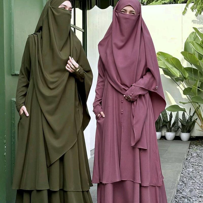 Abaya Adiba series premium by Mahira Indonesia official  Gamis Muslim Syari Wanita Dewasa Malini premium polyester mix cotton. 1