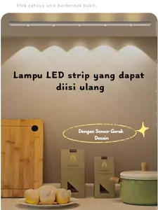 Lampu LED Strip Bertenaga Baterai Dengan Sensor Gerak Desain Ultra-Tipis Efek Pencahayaan Gaya Bukit Pemasangan Dengan Lem Hemat Energi Cerdas Deteksi Tubuh Manusia Warna Cahaya Dapat Disesuaikan