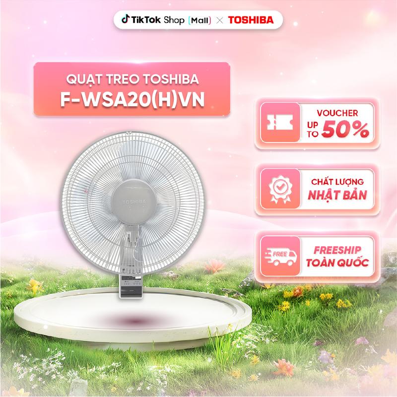 Quạt treo tường Toshiba F-WSA20(H)VN - Điều khiển từ xa - Hẹn giờ tắt - Hàng chính hãng bảo hành 12 tháng
