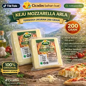 Arla Keju Mozzarella 200gr - Susu Sapi Berkualitas, Tekstur Lembut, Cocok untuk Pizza, Pasta, Lasagna