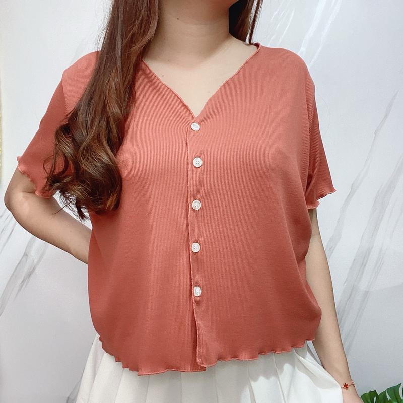 Jayantiacc • Dania Knit Top Vneck Button Atasan Vneck Wanita Kancing 5