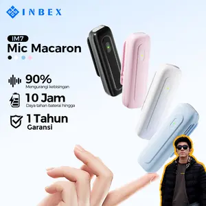 【leo_giovannii】【COD】【Warranty 365 HARI】INBEX IM7 Wireless Lavalier Microphone  Macaron 360° Omnidirectional & DSP Chip & One-Touch Mute & 2.4G Low-Latency 9 ms & ENC 90%