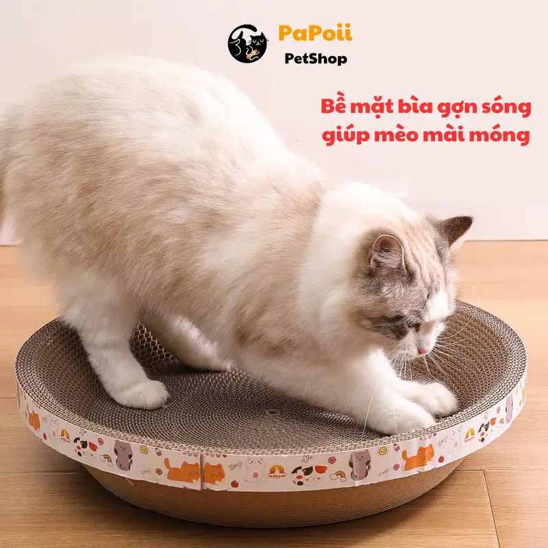 Bàn Cào Móng Cho Mèo Hình Tròn, Ổ Cào Móng Cho Mèo Đường Kính 30cm/40cm 2