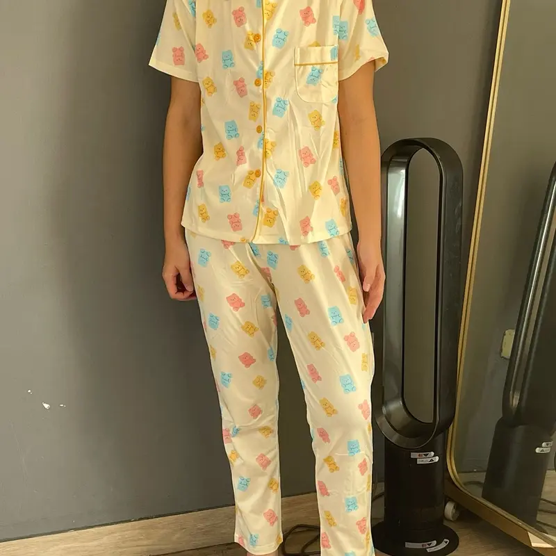 EROSO.ID - 3 in 1 PAJAMAS PIYAMA BAJU TIDUR KAOS KOREA LUCU SUPER NYAMAN 0