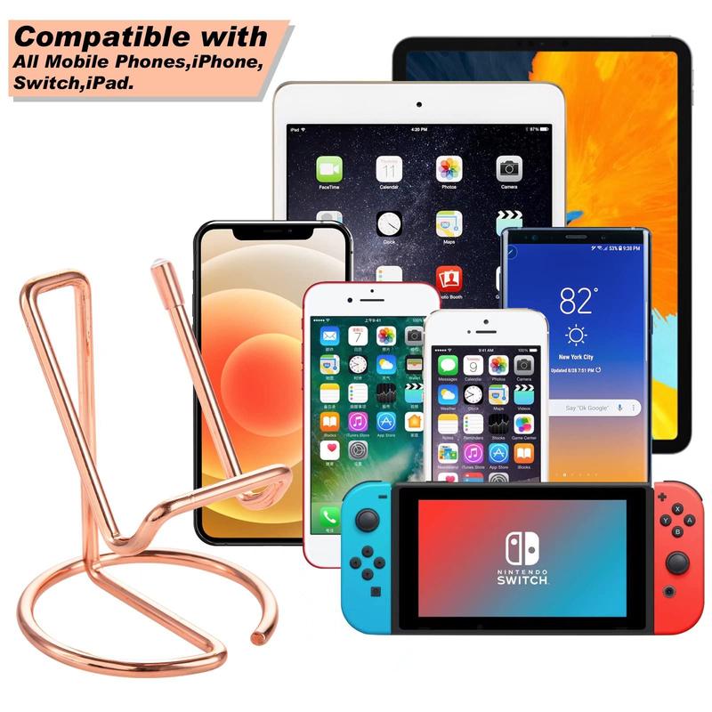 Product Introduction of Cell Phone Stand Holder Desk Accessories, Cute Metal Rose Gold, Compatible with All Mobile Phones, iPhone, Switch, iPad, Mobile Phone Accessories Holder Smartphone Cellphones Mount 2