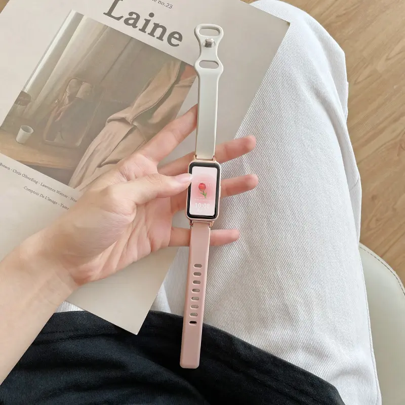 MAFAM.ID Kompatibel dengan Huawei Band 10 / HUAWEI band 9/8 /7 Tali NFC Gelang Silikon Aksesori Jam Tangan Pengganti Tali Gelang Pria dan Wanita Accessories 3