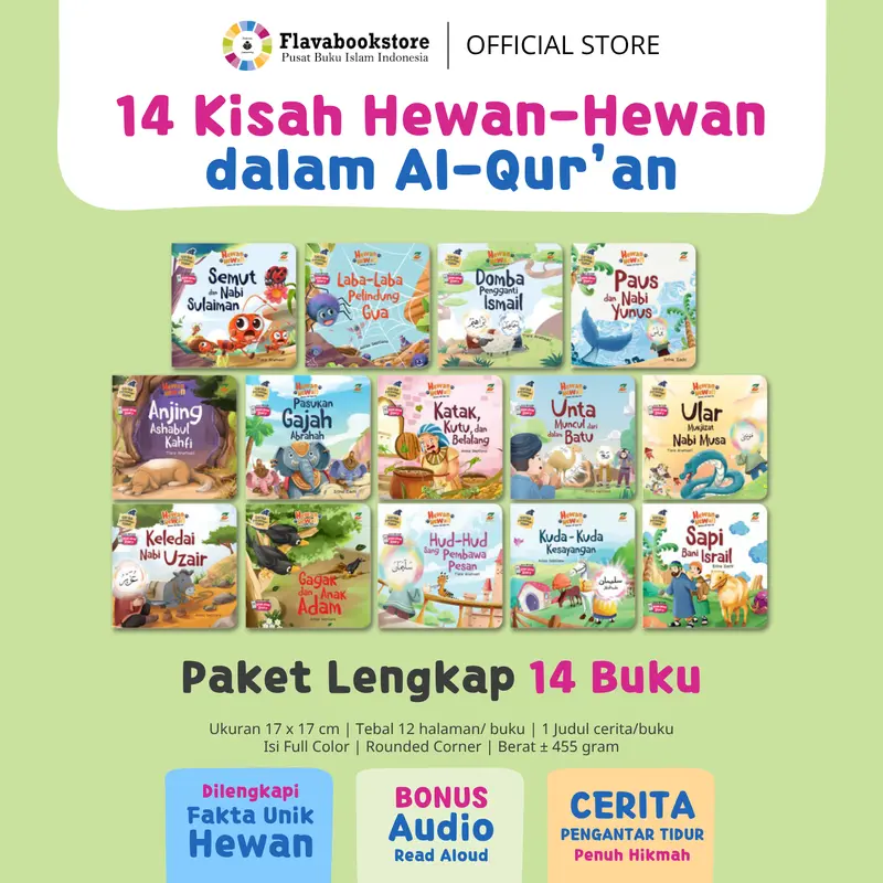 (Dapat 14 Buku) Serial Cerita Pengantar Tidur Hewan-Hewan dalam Al-Quran untuk Anak - Fabel Kisah Hewan Islami - Ziyadbooks