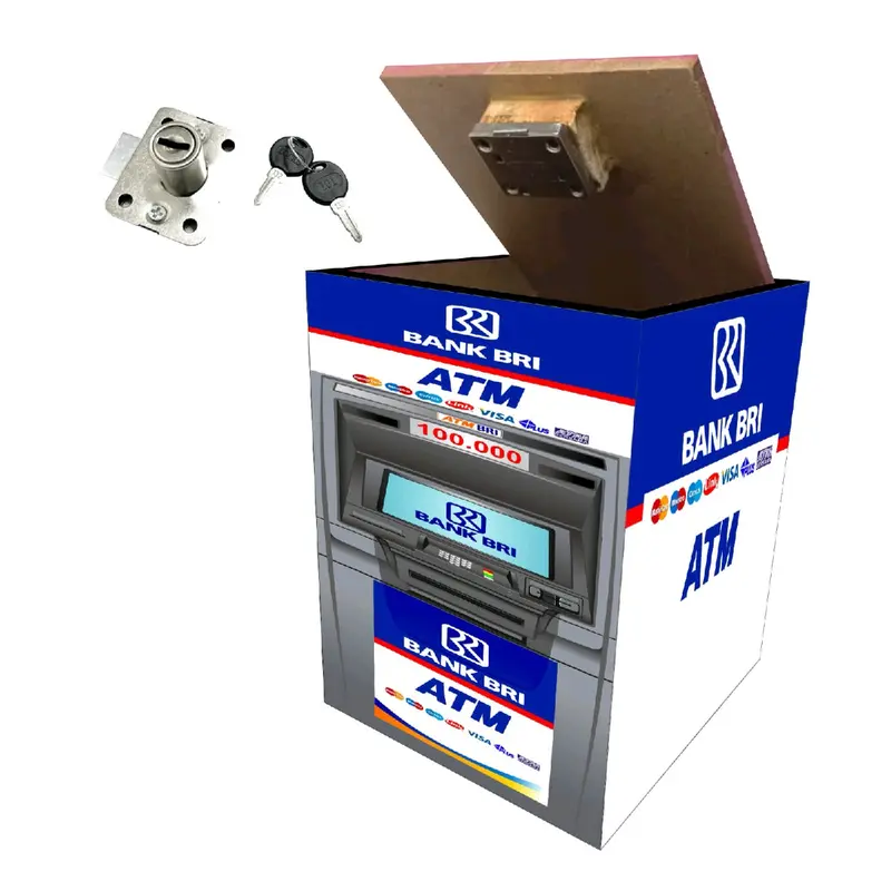Celengan Jumbo tambahan kunci gembok Model ATM ukuran 15 x 20 Hadiah celengan  anti tuyul 2
