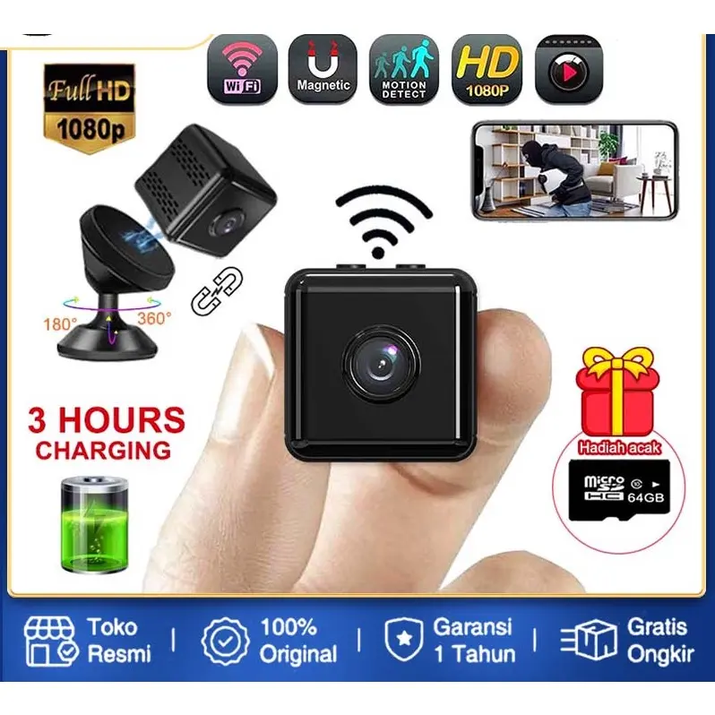 Kamera Mini CCTV Wifi Camera Mini Spy Cam Tersembunyi Kamera
