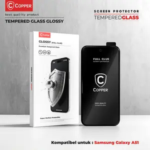 COPPER Tempered Glass - compatible For Samsung Galaxy A51 | GLOSSY Premium Full Glue