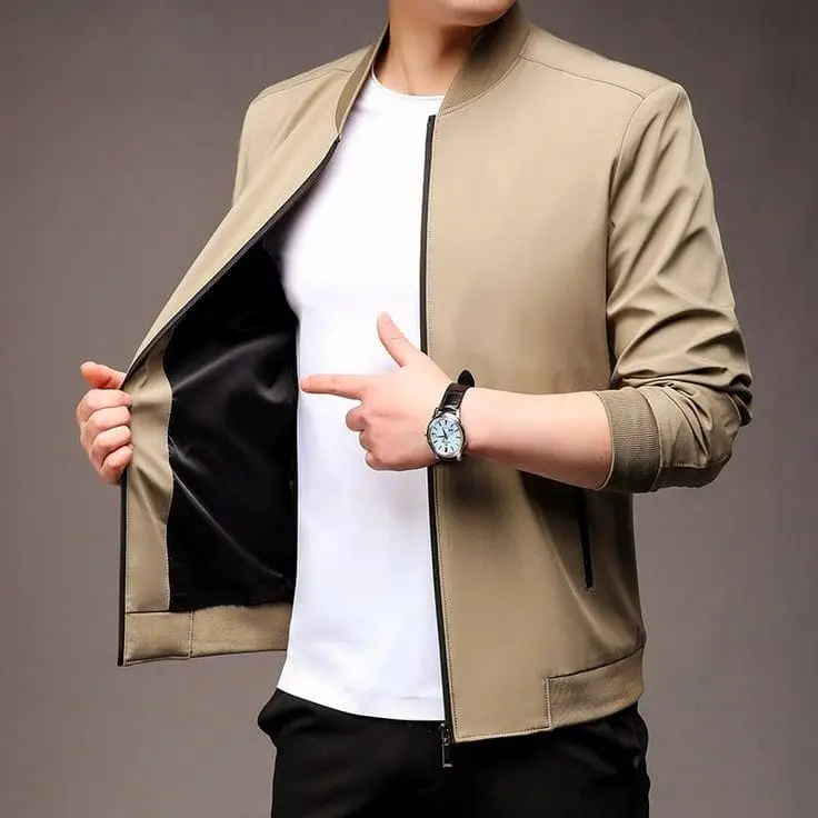 Storeshop Jaket Waterproof Bomber Polos Ziper Anti Air Pria Wanita Casual Hitam Keren