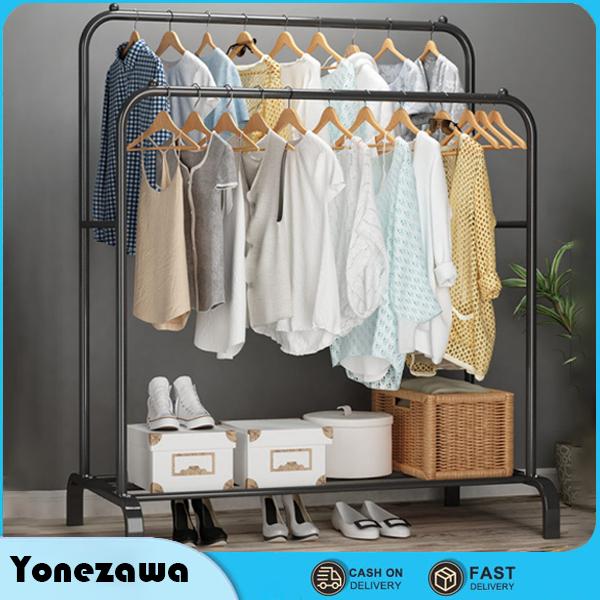 16 styles Giá Treo Quần Áo Bằng Sắt Sơn Tĩnh Điện, Giá phơi quần áo đa năng, chất liệu kim loại chắc chắn, giá đựng giày và giá treo quần áo đa năng tiện lợi, lắp ráp đơn giản, tiện lợi