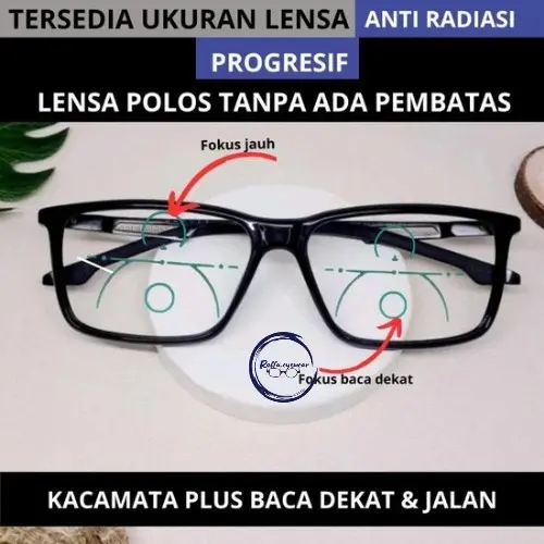 Kacamata Progressive Untuk Baca Dan Jalan Lihat Jauh Dekat Tanpa Cylinder Gratis Frame Bebas Pilih Di Etalase Lensa