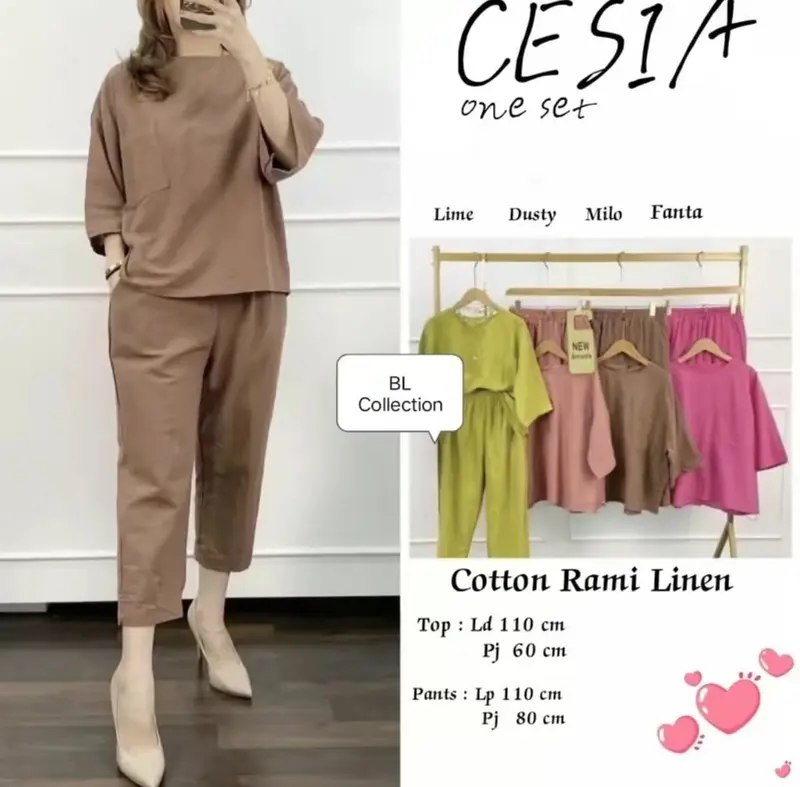 COZIE ONE set setelan wanita TERBARU KATUN linen premium CESIA produk TERLAKU  TERLARIS kekinian one set murah termurah 2