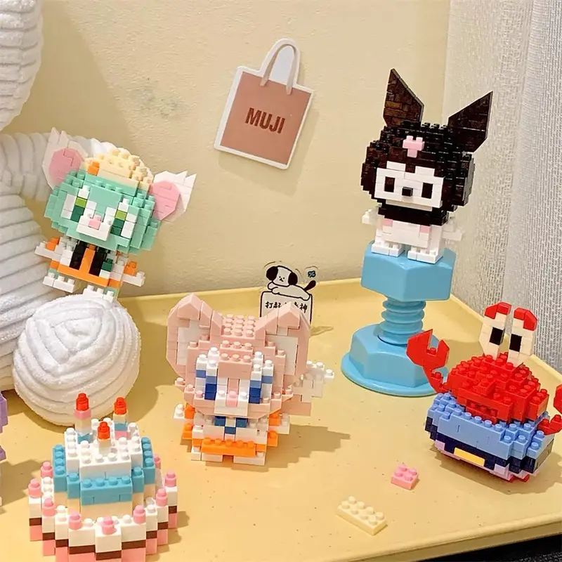 Nano Block Model Edukasi Anak Bricks Mini Karakter Kartun Mainan Balok Building Blocks DIY hadiah mainan peralatan makan kartun pendidikan lucu 2