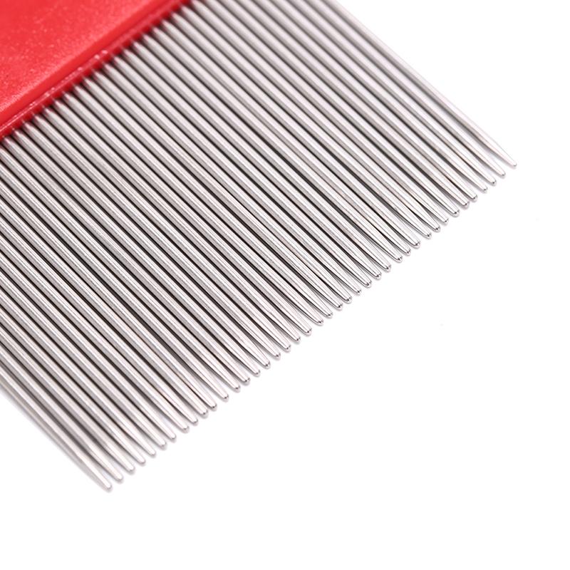 Product Introduction of Dog and cat hair removal comb upgraded with long needle stainless steel lice comb lice flea open knot comb 7