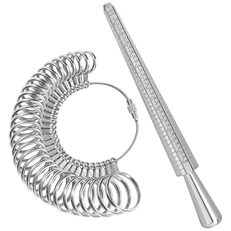 Ring size measuring tool set, including ring core and ring ruler ...