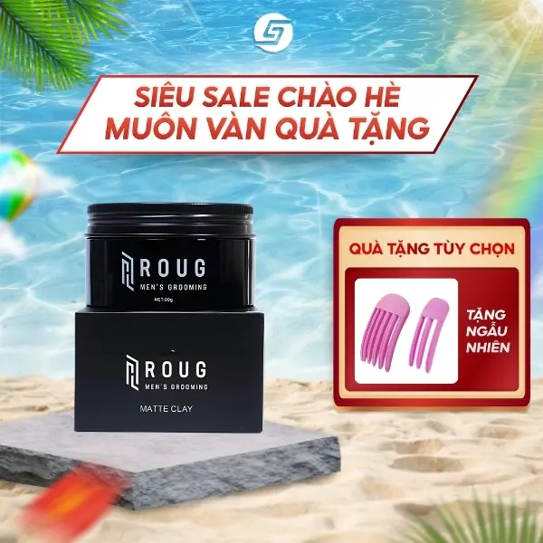 Sáp Vuốt Tóc Roug Men's Grooming Matte Clay - Sáp Roug Đen 90g Dành Cho Tóc Mỏng Khả Năng Giữ Nếp Cao 24h, Hỗ Trợ Chăm Sóc Tóc, Dưỡng Tóc Kiểm Soát Mồ Hôi Dầu Thừa - Tặng Kèm Lược Roug