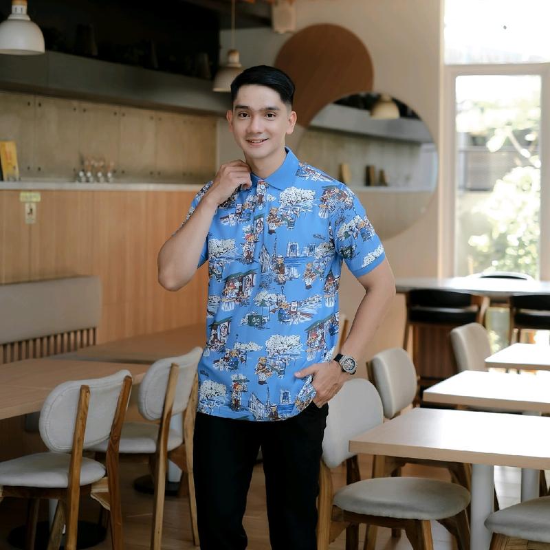Baju Kaos Polo Pria /Tshirt Polo Lasactex Outfit Men Shirt Stripe Longsleeve 5