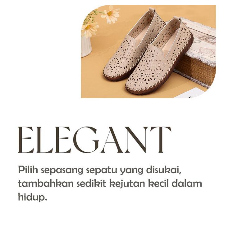 CXGK Sepatu Kasual Wanita Berlubang Stylish Nyaman Desain Modis Bahan Nyaman Versatil untuk Kantor Sekolah atau Acara Kasual