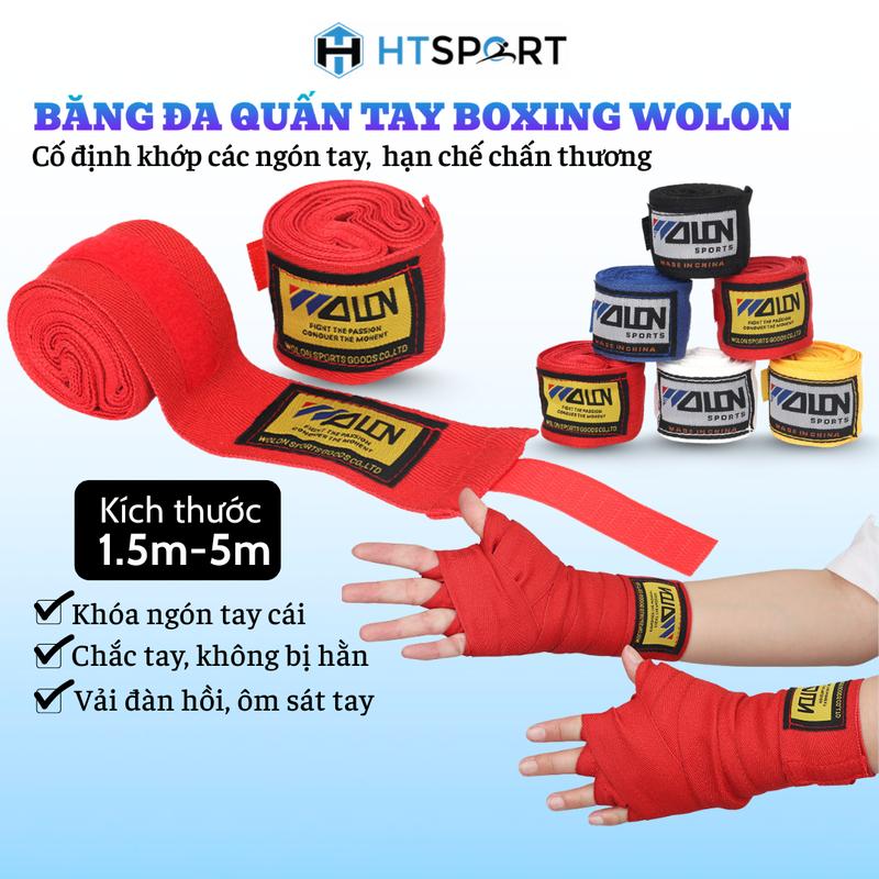 Băng Đa Boxing Wolon, Băng Quấn Tay Hỗ Trợ Đấm Bốc Muway Thái Võ Thuật Cố Định Giảm Chấn Thương Quấn Cổ Tay Sport Quấn Cổ Tay