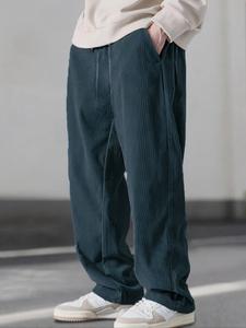 Conjunto de pantalones de pana casual para hombre, tres/piezas/dos/una pieza, estilo de calle alta, ropa para todas las estaciones, look juvenil y de novio