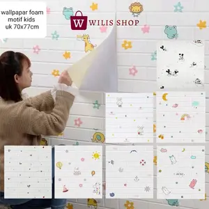[COD] Wallpaper Stiker Dinding / Wallfoam 3D Emboss Dekorasi Kamar Anak Motif Kids High Quality