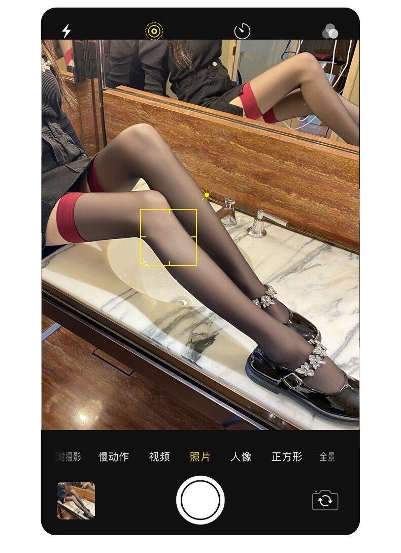 Product Introduction of Red ins sexy black stockings red edge stitching sexy thigh stockings thin black silk pure desire long over the knee socks Womenswear Lingerie 8