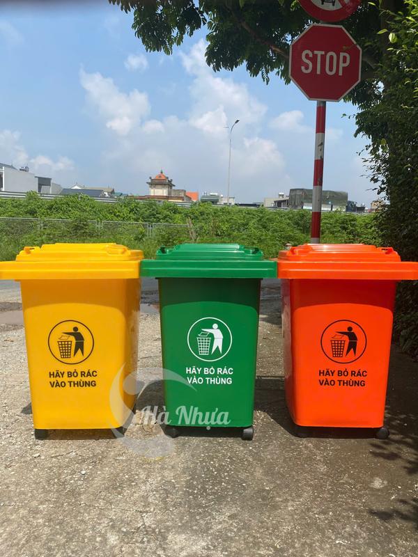  Thùng Rác Ngoài trời 60 Lít Nhựa Công Nghiệp 60 lít Nhựa HDPE Có Bánh Xe Đồng Đựng Rác 