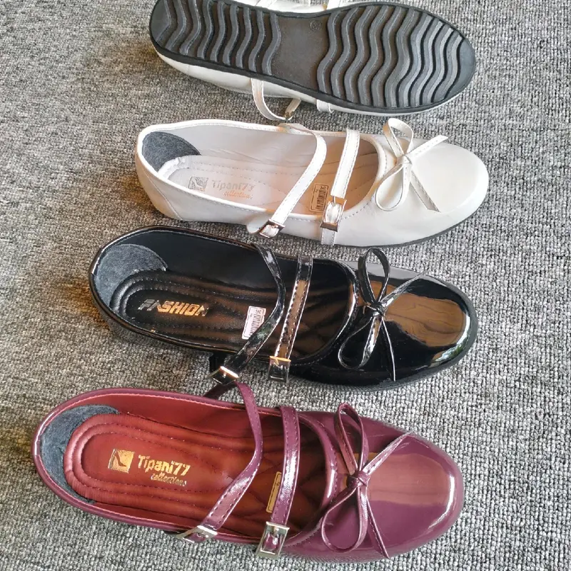 Sepatu Flatshoes wanita premium sol karet silva gesper dobble Kerja wanita 1