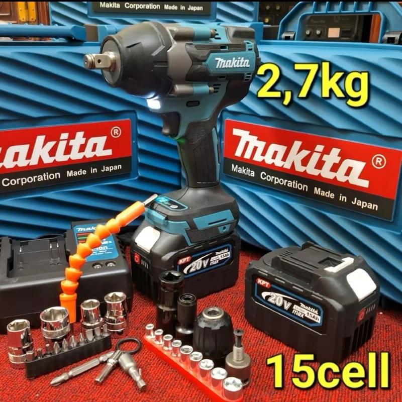 {Lực Siết Khủng 2200Nm} Máy Siết Bulong Makita Đầu Đặc 1/2- 2 pin 15 Cell_Chuyên Siết ốc xe Tay Ga,  Máy giặt, Máy Cày, Ốc Oto Con
