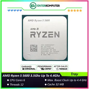 AMD Ryzen 5 5600 3.5Ghz Up To 4.4Ghz Cache 32MB 65W AM4 [Tray] - 6 Core
