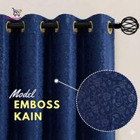 Gambar Gorden Minimalis Jendela dan Pintu Jacquard Emboss - Sapphire Blue, 115x120 dari Rosanna Online Kab. Bandung 5 Tokopedia