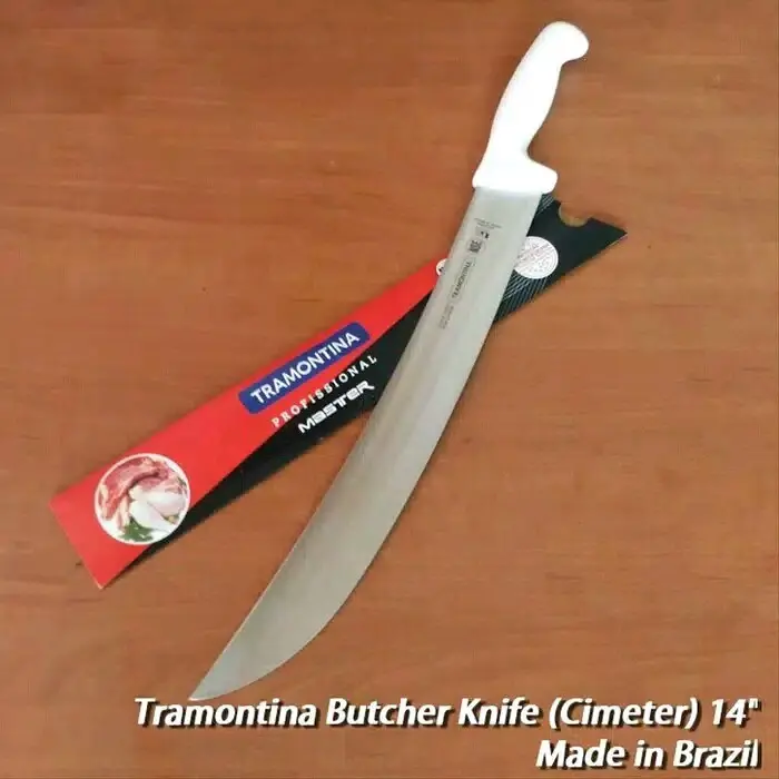 PISAU DAGING SAPI KAMBING IDUL ADHA TRAMONTINA ORIGINAL 14 INCH CIMETER STAINLESS PISAU IKAN JUMBO TUNA MARLIN  Made in Brazil Tramontina Butcher Knife 14 INCH / Pisau Daging Pisau 14 INCH Barang ASLI!!! ORIGINAL!!!