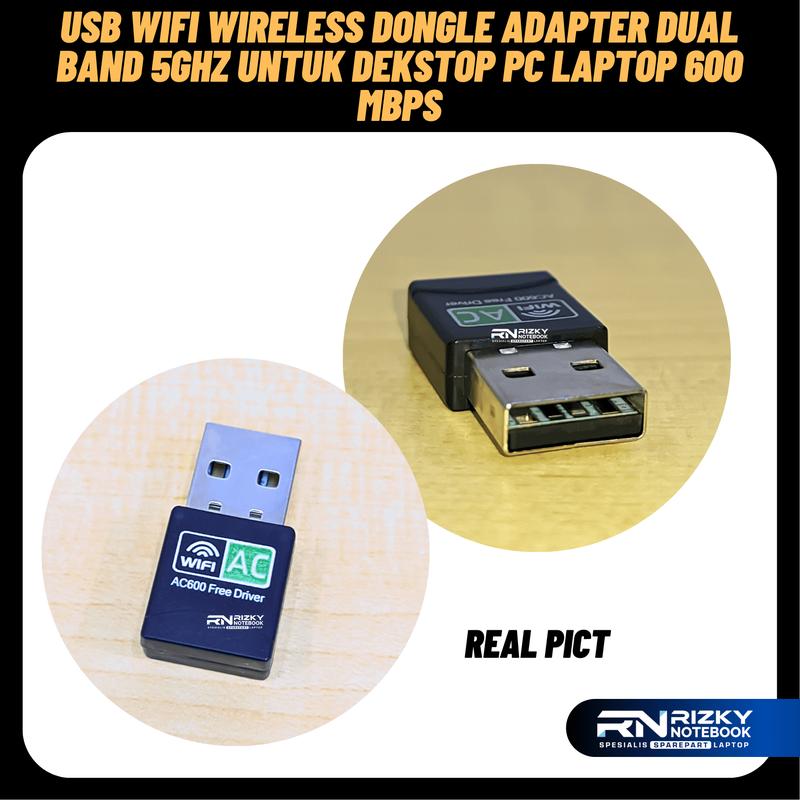LANGSUNG KIRIM!! USB Wifi Wireless Dongle Adapter Dual Band 5ghz Untuk Dekstop PC Laptop 600 Mbps 2