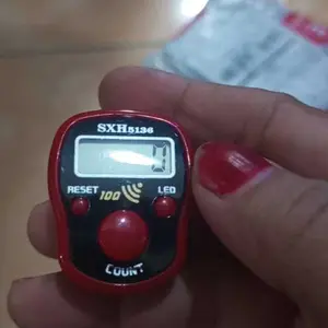 Tasbih Alarm LED Digital Finger Counter LED Alarm 100 Akan Bunyi 3 Tombol