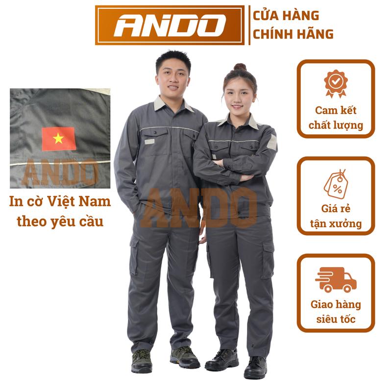 AD11 - NHẬN IN LOGO Quần áo bảo hộ lao động AD11 vải kaki 3 1 dày dặn thoải mái thoáng mát khi vận động in đồng phục kỹ sư công nhân công trình Menwear Workwear