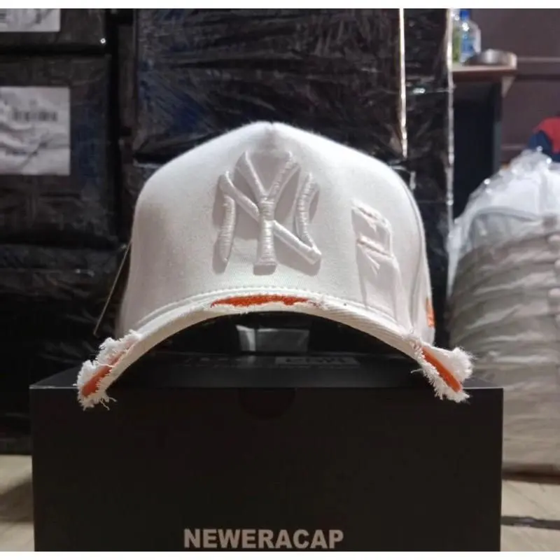 TOPI BASEBALL HAT DAMAGE RIPPED SOBEK NY NEW YORK YANKES  TOPI DEWASA MLB REAL PICT GOOD QUALITY 5