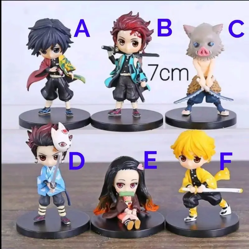 Action Figure Kimetsu No Yaiba Demon Slayer Tanjiro Kamado Zenitsu Nezuko Tomioka Inosuke Toy