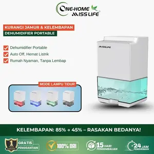 MISS LIFE Premium Dehumidifier Serap Lembap untuk Bau Tak Sedap, Auto Shut Off Saat Air Penuh. Mengurangi Kelembapan Rumah