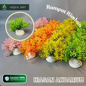 Hiasan Akuarium Tanaman Aquascape Plastik Rumput Rimbun