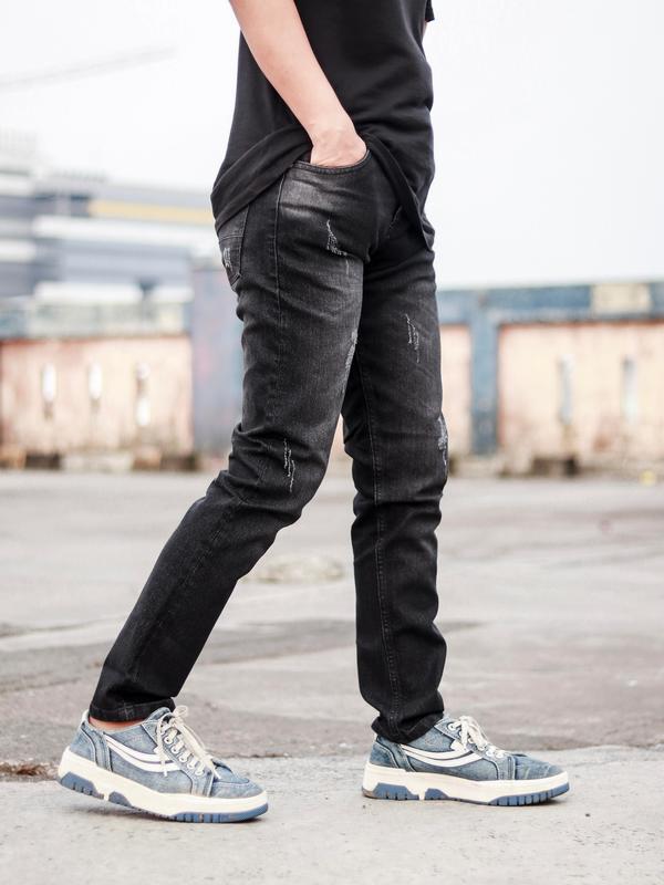 Ferskillend Celana jeans panjang pria sobek Tiger Claw CMJEE 01 streach jeans skinny Black Tiger Claw Denim Hitam sobekpria Nyaman Ripped Slimfit Melar Stretch 2