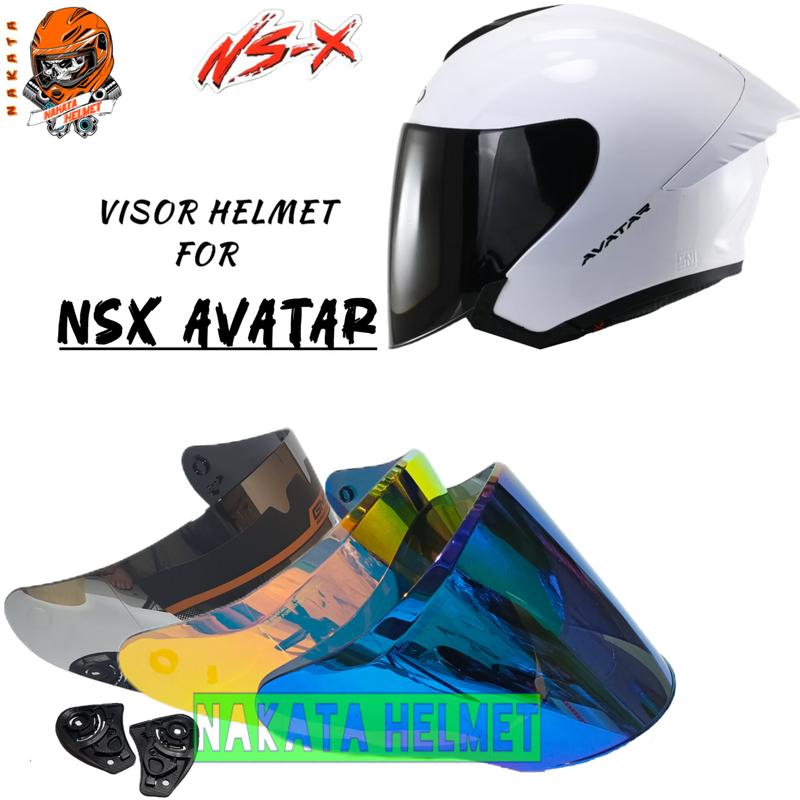 Kaca helm NSX AVATAR flat visor helmet nsx avatar hitam red gold blue bening 1