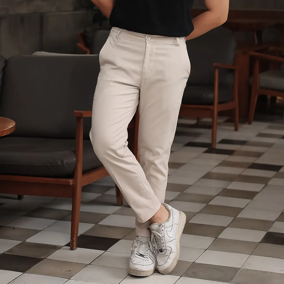 HSRM Gallen Chino Ankle Pants Khaki | Celana Chino Ankle Slimfit Pria Casual