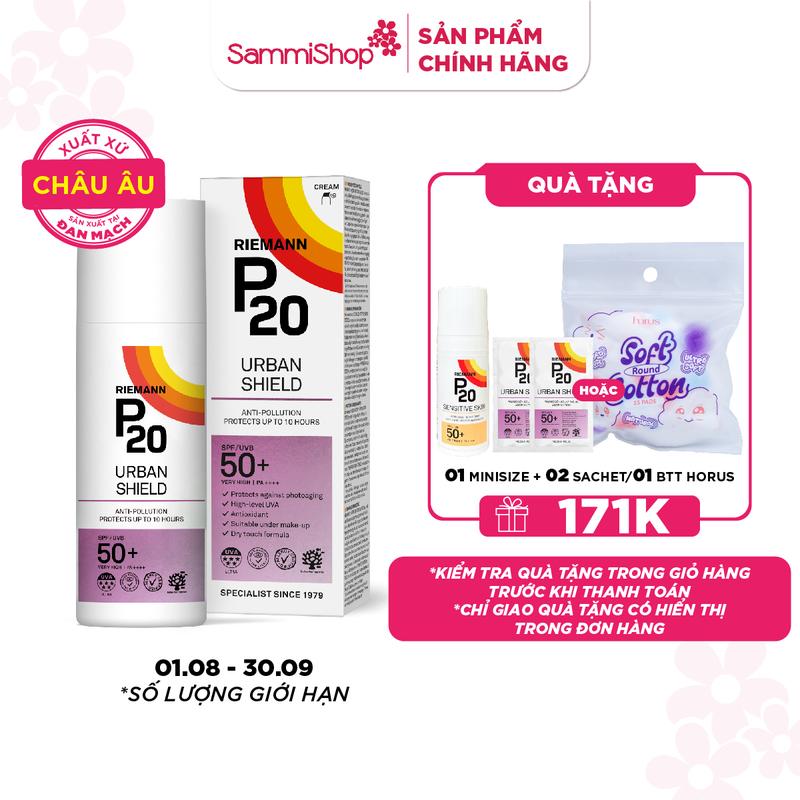Riemann P20 Kem chống nắng phổ rộng Sensitive Skin SPF 50+ PA ++++ 100ml