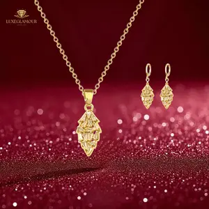 Luxeglamour - Set Kalung Dan Anting Seri Gold Set Remaja