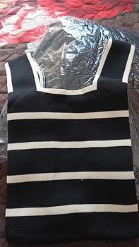 Product Review of Knit knot bag korea premium Tote bag rajut kekinian motif garis hitam Tas wanita mini fashion Totebag kecil cantik Top handle bag trend Thailand import termurah from A**l H**i 0