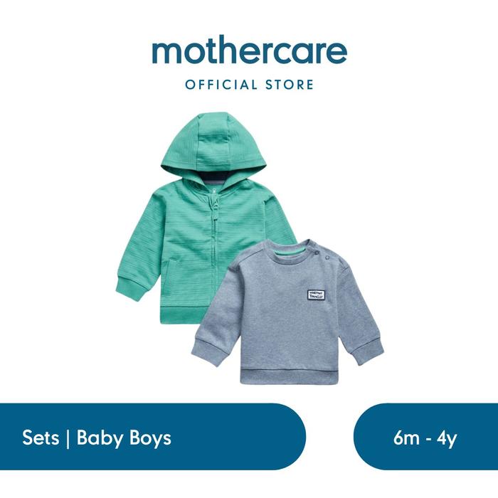 Gambar Mothercare Hoodie and Sweat Top Set - Set Pakaian Katun Bayi Laki-laki (Hijau) - 9-12 Months, Standar dari Mothercare Indonesia Kota Administrasi Jakarta Selatan Tokopedia