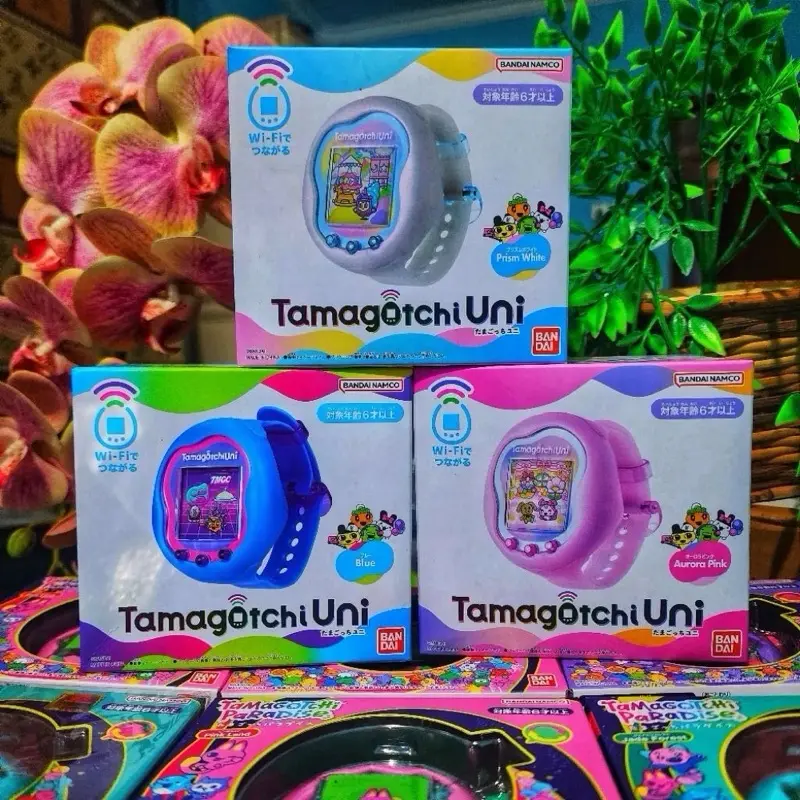 Tamagotchi Uni Purple & Pink asli Bandai (Baru, bersegel, dan asli Bandai)