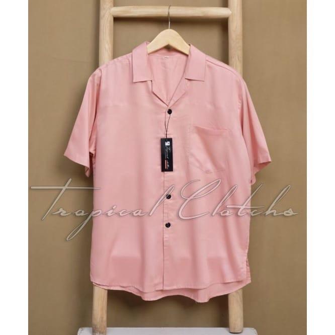 Kemeja Hawai Polos Lengan Pendek Pria/Wanita Rayon Premium Model Reguler - Baju,  Basic 6